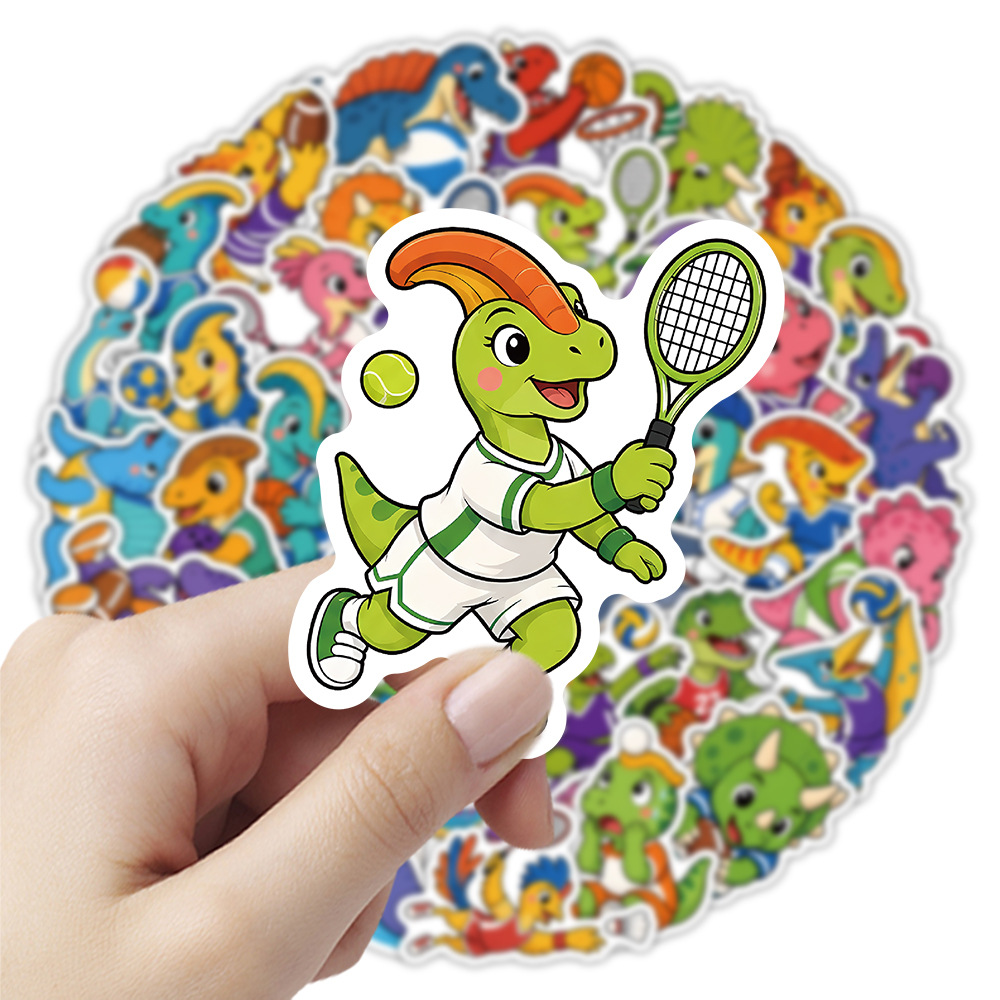 Fitness Journal Planner - Cartoon Sport Dino Tier Aufkleber 50
