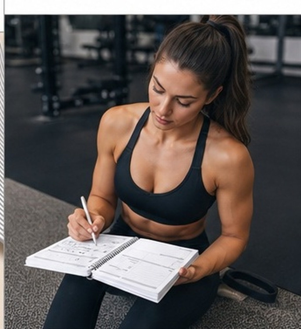 Fitness Journal Planner - Fitness-Trainingsjournal 11,7x8,5 Fitness-Planer für Frauen und