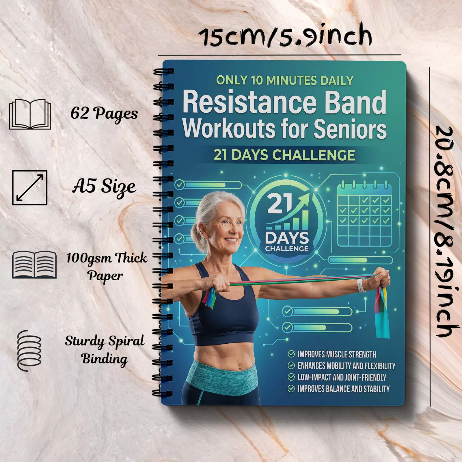 Widerstandsband-Workouts für S – Fitness Journal Planner Bewertung und Preis